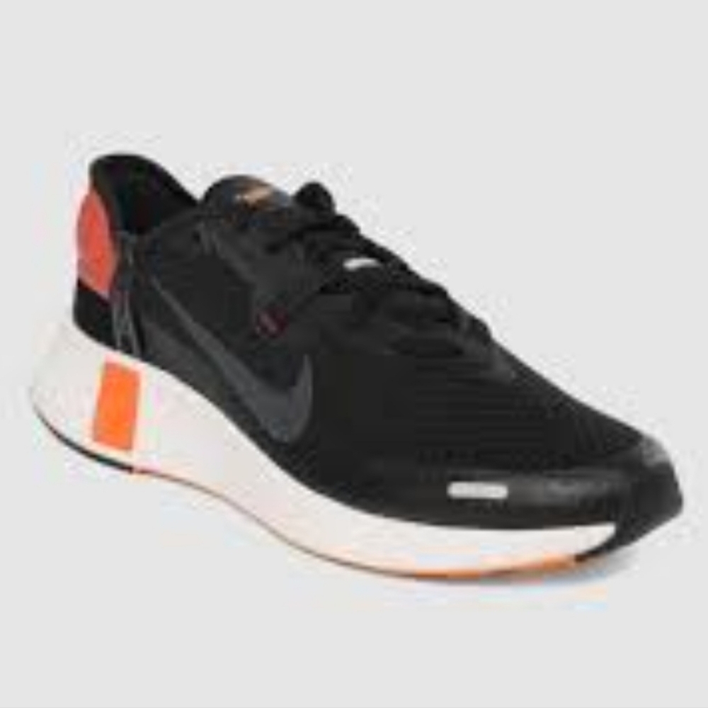 Men's NIKE Reposto Sz 12 Black Mantra Orange Sneakers EUC